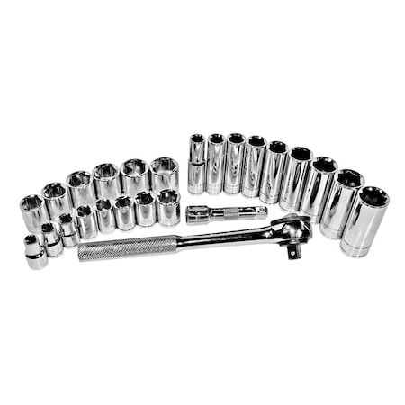 3/8 Drive Socket Set, Metric, 26 Pcs